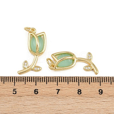 Brass Micro Pave Clear Cubic Zirconia Pendants KK-A269-39G-1
