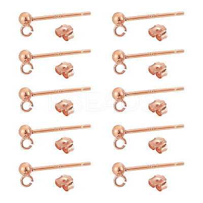 5Pairs 925 Sterling Silver Ear Stud Findings FIND-GO0002-66RG-1