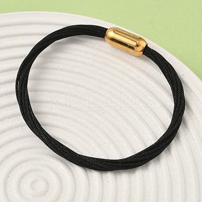 304 Stainless Steel with Polyester Metallic Cord Bracelets for Women BJEW-Z145-01G-26-1