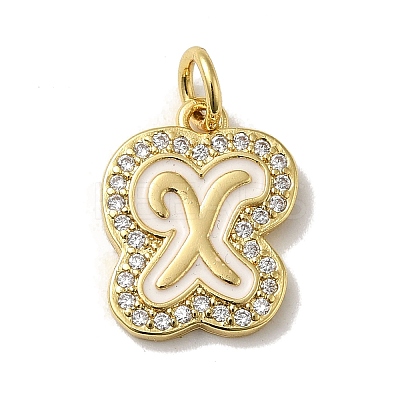 Brass Micro Pave Cubic Zirconia Pendants KK-K354-02G-X-1