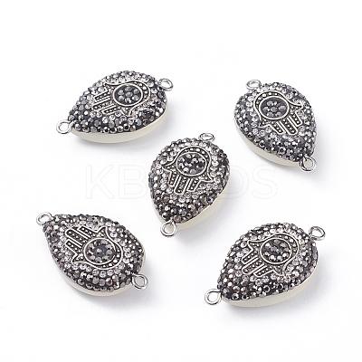 Polymer Clay Rhinestone Links connectors X-G-L543-015P-1