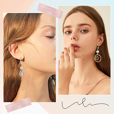 200Pcs 2 Color Brass Leverback Earring Findings KK-SP0001-06-1