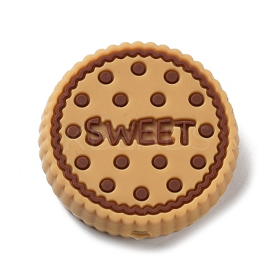 Biscuits with Word Sweet Food Grade Silicone Focal Beads SIL-G008-01B-01-1