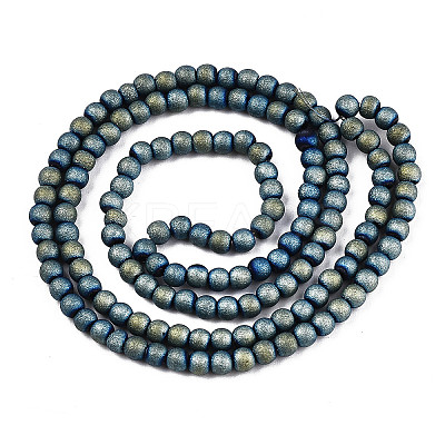 Frosted Electroplate Glass Beads Strands LS-EGLA-S195-01C-01-1