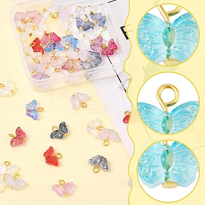50Pcs Glass Pendants PALLOY-FS00016-1