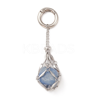 304 Stainless Steel Macrame Pouch Empty Stone Holder Pendant Decoration HJEW-JM01184-02-1