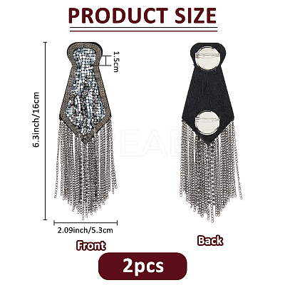 2Pcs Fashionable Tassel Epaulettes DIY-FH0008-89B-B-1
