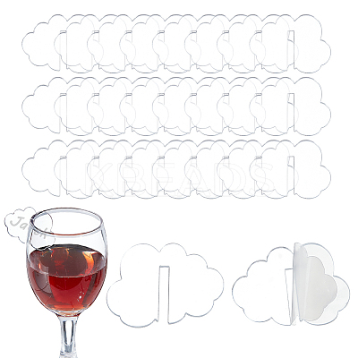 Cloud Acrylic Wine Glass Charms Tag AJEW-WH0248-383A-1