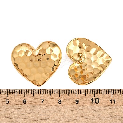 304 Stainless Steel Heart Stud Earrings EJEW-I320-24G-04-1