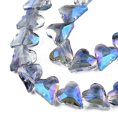 Electroplate Transparent Glass Beads Strands EGLA-N002-44-10-1