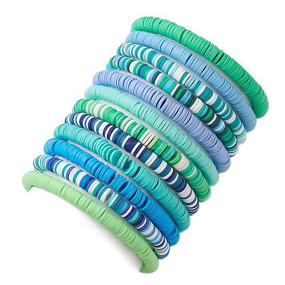 12Pcs 12 Style Synthetic Turquoise Tortoise Stretch Bracelets Set BJEW-JB10097-1