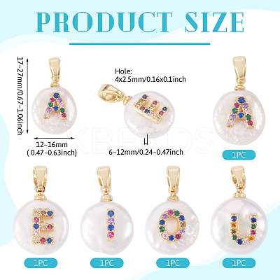 5Pcs 5 Styles Natural Cultured Freshwater Pearl Pendants KK-TA0002-27-1