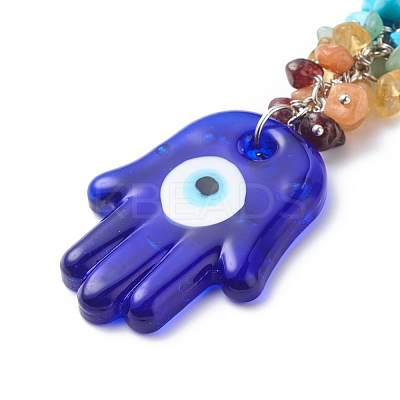 Handmade Lampwork Evil Eye Pendant Decoration HJEW-JM00773-1