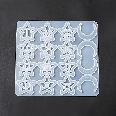 Twelve Constellations Moon & Star Pendants Silicone Molds DIY-G073-03-1