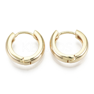 Brass Huggie Hoop Earrings KK-S348-512-NF-1