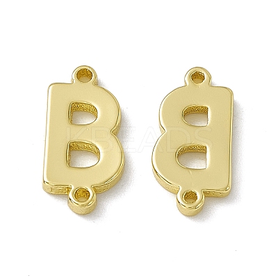 Rack Plating Brass Letter Connector Charms KK-C007-38G-B-1