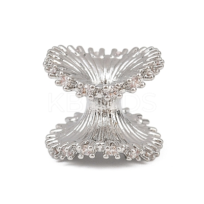 Brass Micro Pave Cubic Zirconia Beads KK-F921-05P-1