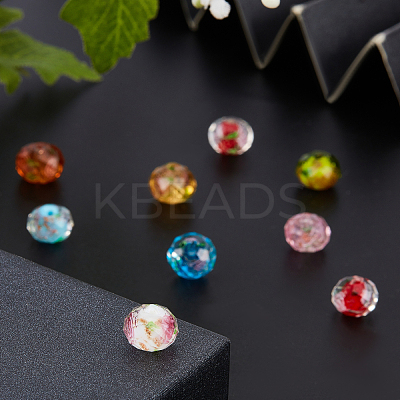32Pcs 8 Colors Handmade Gold Sand Lampwork Rondelle Beads Strands LAMP-OC0001-44-1