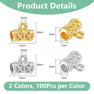 200Pcs 2 Colors CCB Plastic Tube Bails CCB-DC0001-11-1