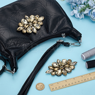 2Pcs Flower Glass Rhinestone Costume Accessories FIND-FG0004-81A-1