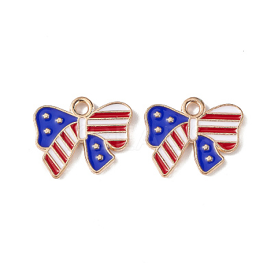 American Flag Style Alloy Enamel Pendants ENAM-K067-26-1