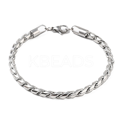 304 Stainless Steel Rope Chain Bracelets for Men Women BJEW-Q038-04P-1