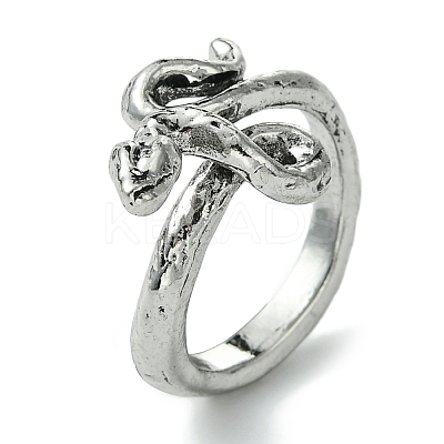 Snake Alloy Open Cuff Rings RJEW-K275-63AS-1