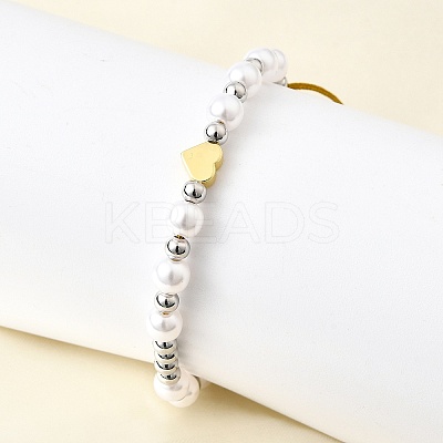 ABS Imitation Pearl Beads Braided Bead Bracelets for Women BJEW-D317-09B-PG-1