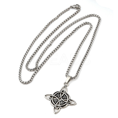 201 Stainless Steel Pendant Necklaces LS-NJEW-G118-02AS-1