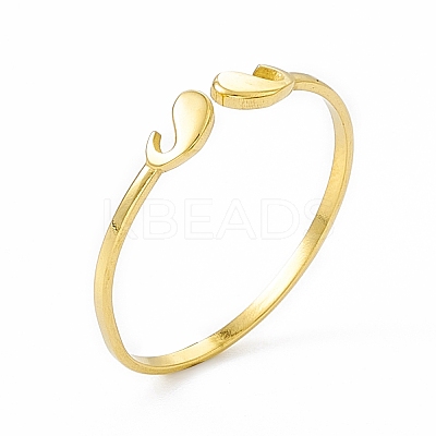 Ion Plating(IP) 304 Stainless Steel Cuff Ring for Women RJEW-C060-03G-1