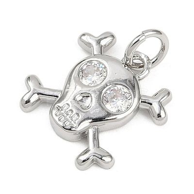 Brass Micro Pave Clear Cubic Zirconia Pendants KK-L231-10P-1