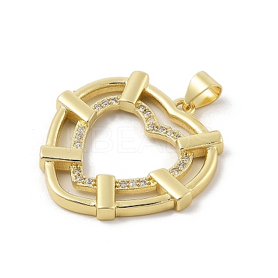 Brass Micro Pave Cubic Zirconia Pendants KK-U047-22G-1