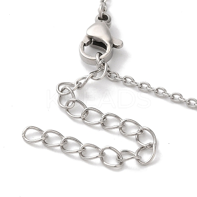 Non-Tarnish 304 Stainless Steel Cable Chain Bowknot Pendant Necklaces NJEW-Z041-03P-02-1