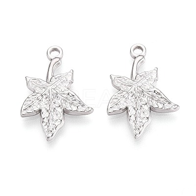 304 Stainless Steel Maple Leaf Pendants STAS-T067-53P-1