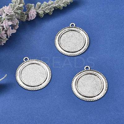 Vintage Tibetan Style Alloy Pendant Cabochon Bezel Settings TIBEP-O006-19AS-1
