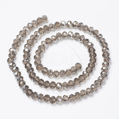 Electroplate Transparent Glass Beads Strands EGLA-A034-T6mm-E06-1