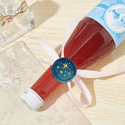 Brass Wax Seal Stamp with Wood Handle AJEW-WH0412-0323-1