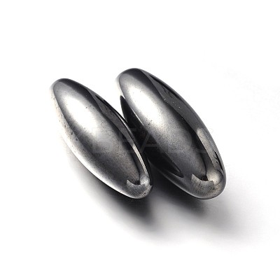 Magnetic Synthetic Hematite Oval Beads G-P079-07A-1