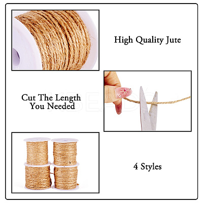 4 Rolls 4 Styles Jute Cord OCOR-TA0002-88-1