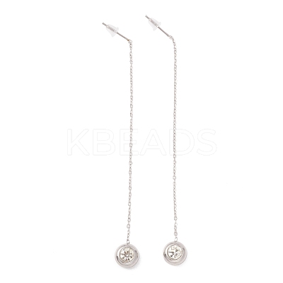 Crystal Rhinestone Half Round Dangle Stud Earrings EJEW-A067-15P-1