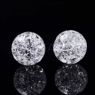 Transparent Crackle Style Acrylic Beads MACR-T036-16-1
