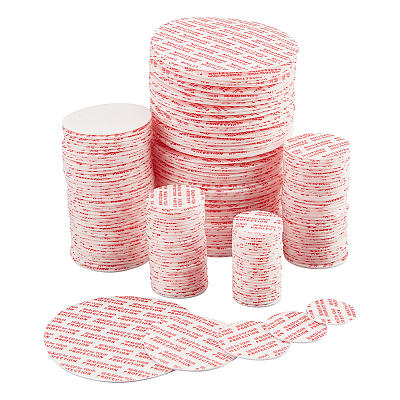 500Pcs 5 Style Flat Round Foam Lid Liners AJEW-NB0005-19-1