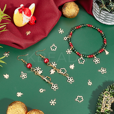 120Pcs 6 Style Christmas 201 Stainless Steel Charms STAS-UN0028-08-1