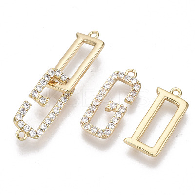 Brass Micro Pave Clear Cubic Zirconia Hook and S-Hook Clasps KK-S356-064-NF-1