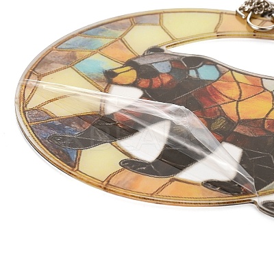Stained Acrylic & Iron Suncatchers HJEW-F022-01B-1