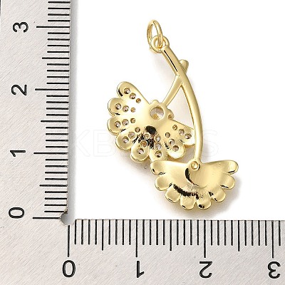 Rack Plating Brass Micro Pave Cubic Zirconia Pendants KK-I720-23G-1