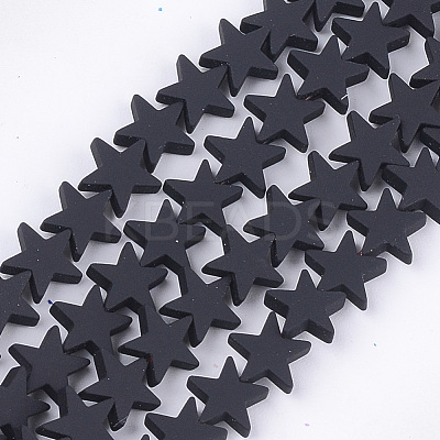 Spray Painted Non-magnetic Synthetic Hematite Beads Strands G-T116-21-17-1