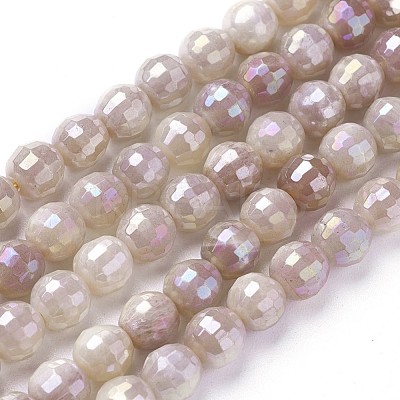 Electroplate Natural Sunstone Beads Strands G-P430-12-B-1