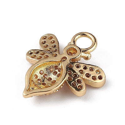 Rack Plating Brass Micro Pave Cubic Zirconia Pendants KK-C019-13G-01-1