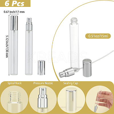 6Pcs Empty Portable Glass Spray Bottles CON-DJ0001-06C-1